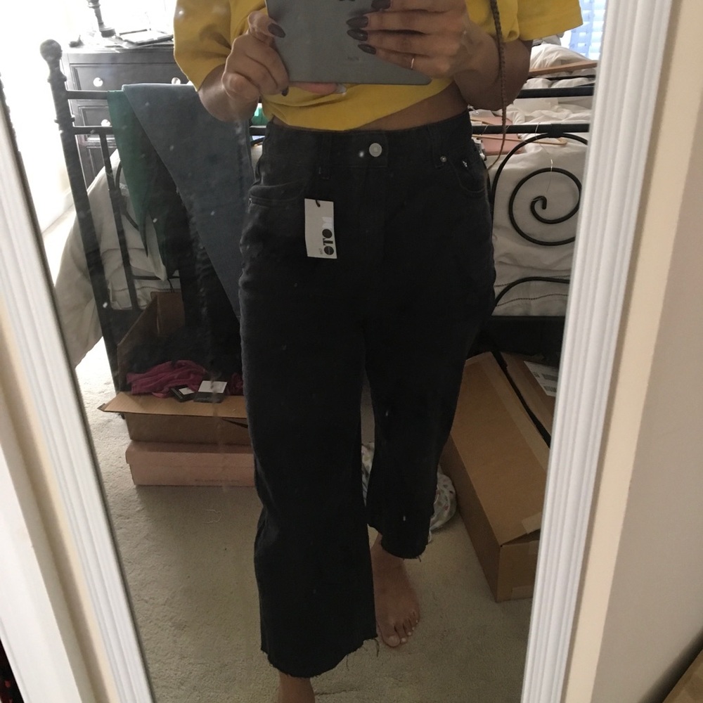 Topshop Moto Crop Black Denim